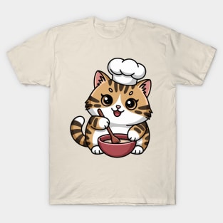 Chubby Cat Chubby Chef in Action T-Shirt